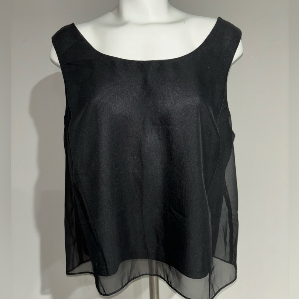 Dressbarn Woman Collection Size 18W Black Lined Sleeveless Dressy Top Exc Cond